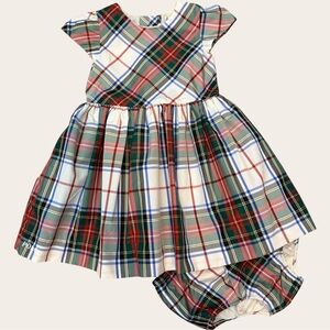 Ralph Lauren Baby Girl Luxury Plaid Dress Bloomer Set 9M Holiday Classic Chic